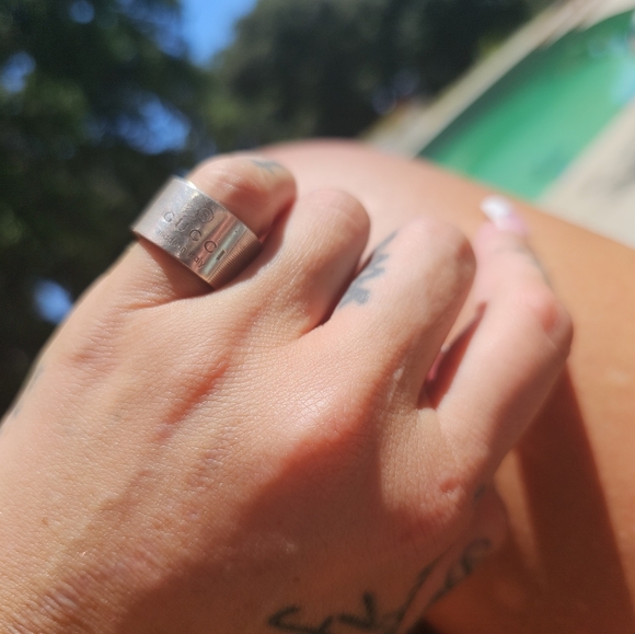 Gucci Sterling Silver Unisex Icon Trademark Ring Size 6 (12) - Picture 6 of 8